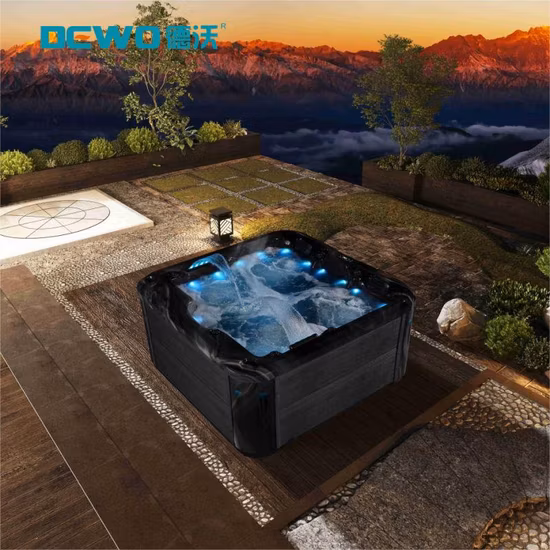 2 3 4 5 6 7 8 Perosn Whirlpool Massage Acrylic Outdoor Freestanding Bath Tub Hot Piscine Balboa Optional Swim SPA Hydromassage Bathtub
